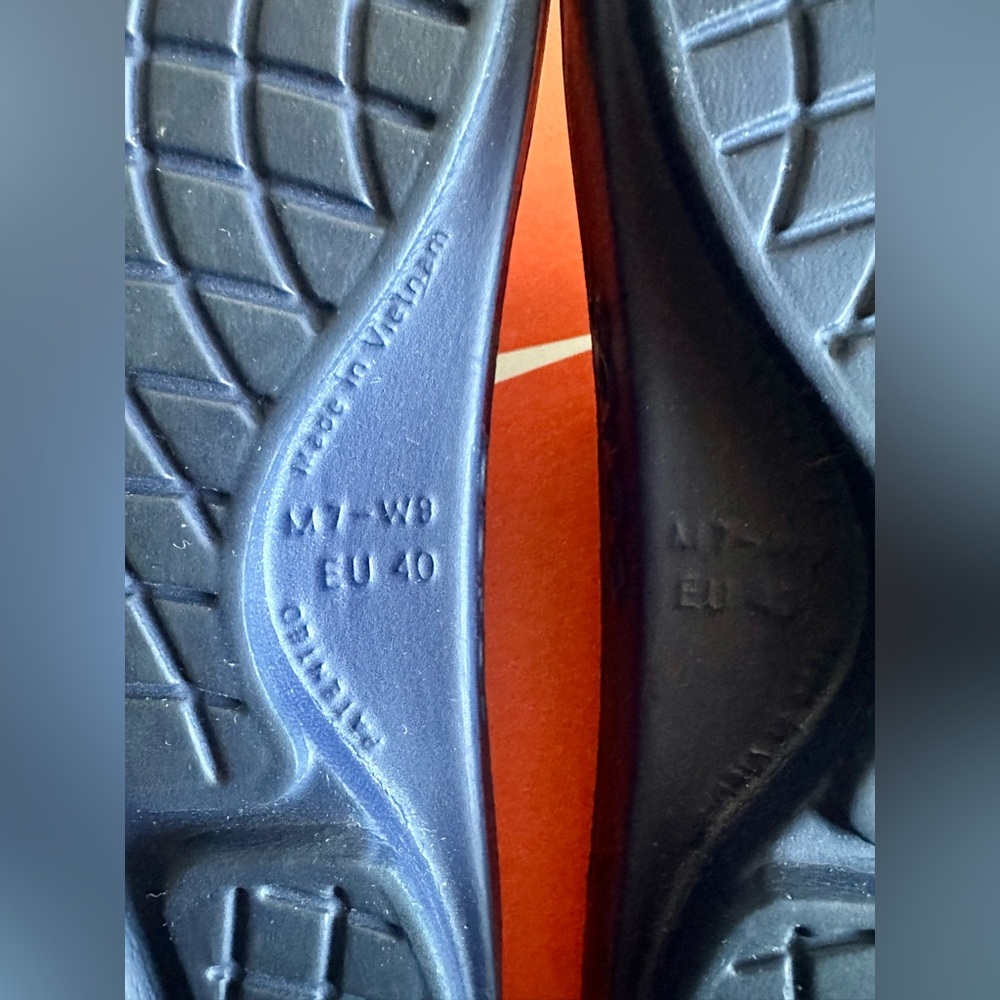 OOFOS Navy Comfort Unisex Slides - Picture 9 of 9